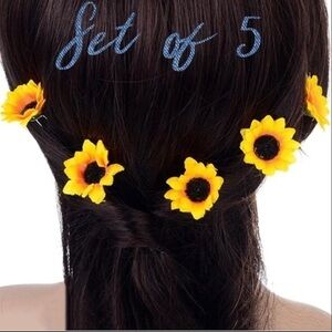 🌻Yellow Sunflower Hairpins Boho Festival Hair New Barrette Hair Pins Flower Set
